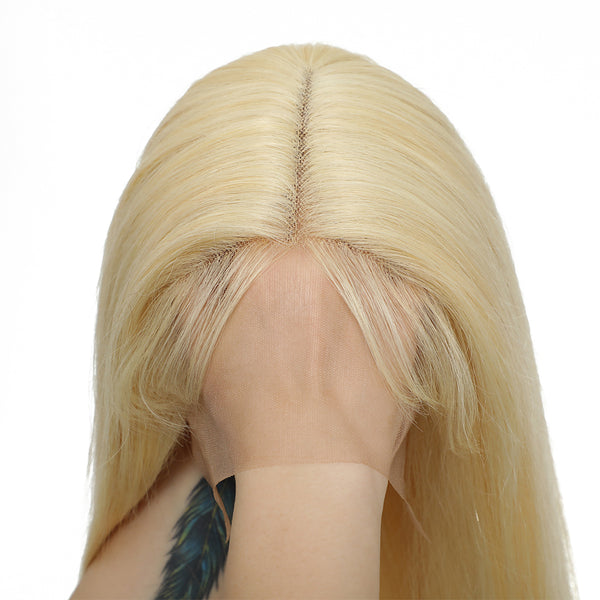 Tara Straight Human Hair T Part Lace Front Wig Blonde #613