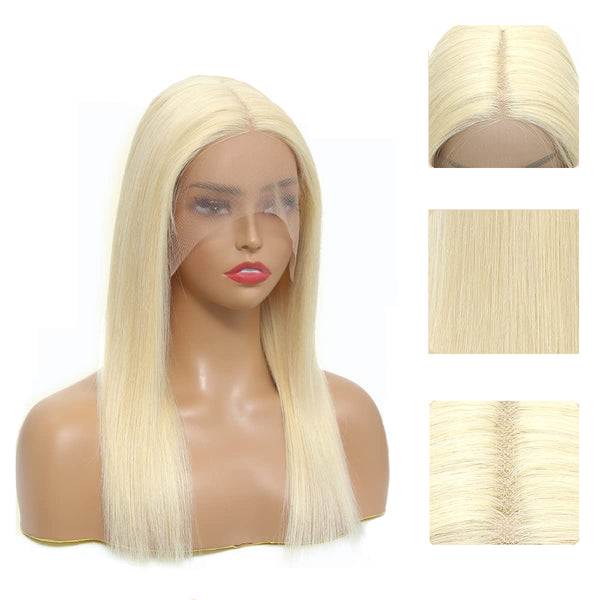 Tara Straight Human Hair T Part Lace Front Wig Blonde #613