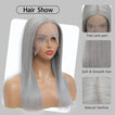 Sahar Tara Straight Human Hair Lace Front 13X4" Wig #Grey
