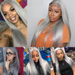 Sahar Tara Straight Human Hair Lace Front 13X4" Wig #Grey