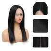 Tara Straight Human Hair T Part Lace Front Wig #1B Natural Black