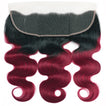 Fuchsia Queen Remy Human Hair Bundle with Frontal / Body Wave Dip Dye