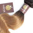Strawberry Blonde Remy Hair Bundle with Frontal / Body Wave Dip Dye