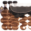Auburn Remy Hair Bundle with Frontal / Body Wave Dip Dye