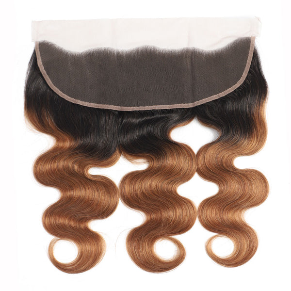 Auburn Remy Hair Bundle with Frontal / Body Wave Dip Dye
