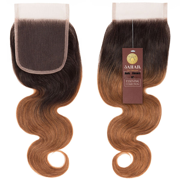 Auburn Remy Hair Bundle with Closure / Body Wave Dip Dye