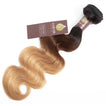 Ombre Chocolate Brown / Strawberry Blonde Remy Hair Extensions / Body Wave
