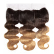 Ombre Chocolate Brown / Strawberry Blonde Remy Hair Bundle with Frontal / Body Wave