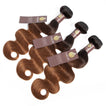 Ombre Chocolate Brown / Auburn Remy Hair Bundle with Frontal / Body Wave