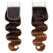 Ombre Chocolate Brown / Auburn Remy Hair Bundle with Closure / Body Wave