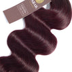 Midnight Red Remy Human Hair Bundle with Closure / Body Wave Dip Dye