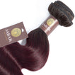 Midnight Red Remy Human Hair Bundle with Frontal / Body Wave Dip Dye
