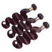 Midnight Red Remy Human Hair Bundle with Frontal / Body Wave Dip Dye
