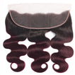 Midnight Red Remy Human Hair Bundle with Frontal / Body Wave Dip Dye