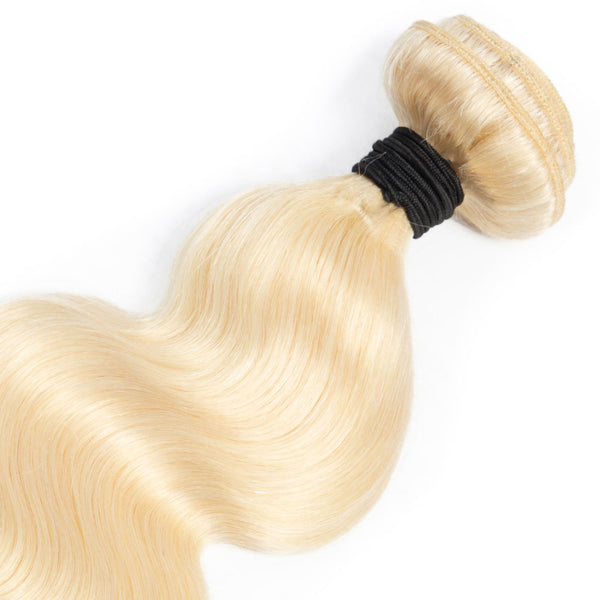 Beach Blonde Remy Human Hair Bundle with Closure / Body Wave
