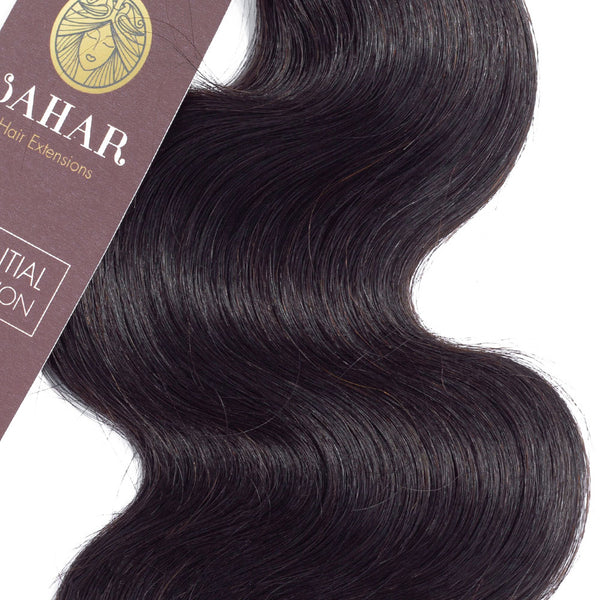 Body Wave Virgin Human Hair Bundle with Frontal / 8A Natural Black