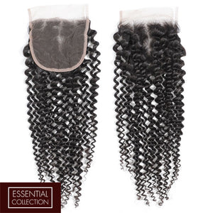 Deep Curls Virgin Human Hair Closure 4x4 Inch Free Part / 8A Natural Black