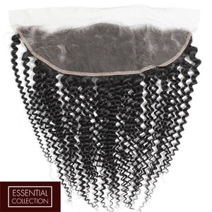 Deep Curls Virgin Remy Human Hair Frontal 4x13 Inch Free Part / 8A Natural Black