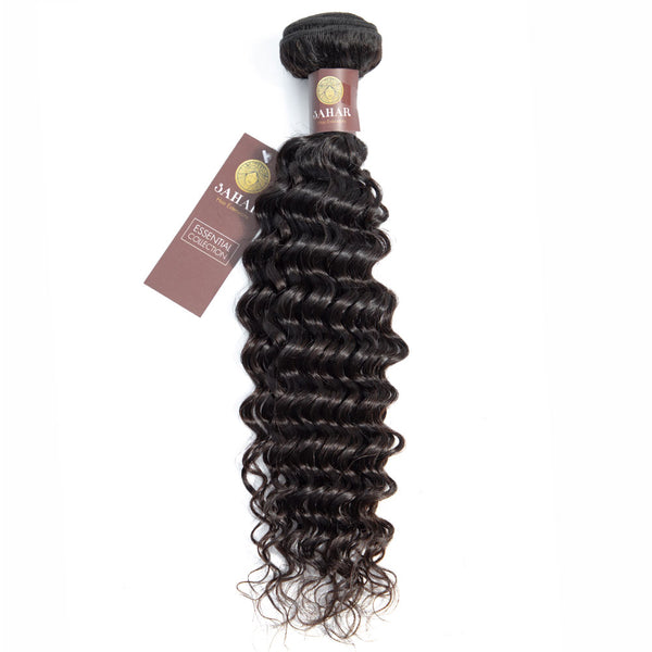 Deep Wave Virgin Remy Human Hair Extensions / 8A Natural Black