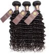 Deep Wave Virgin Human Hair Bundle with 4x4 Closure / 8A Natural Black