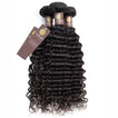 Deep Wave Virgin Human Hair Bundle with Frontal / 8A Natural Black