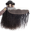 Jerry Curl Virgin Human Hair Bundle with Frontal / 8A Natural Black