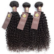 Jerry Curl Virgin Human Hair Bundle with Frontal / 8A Natural Black