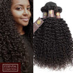 Jerry Curl 3 Bundles Virgin Remy Human Hair Weave / 8A Natural Black