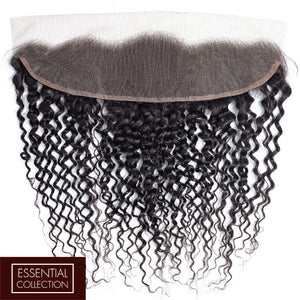 Jerry Curl Virgin Remy Human Hair Frontal 4x13 Inch Free Part / 8A Natural Black