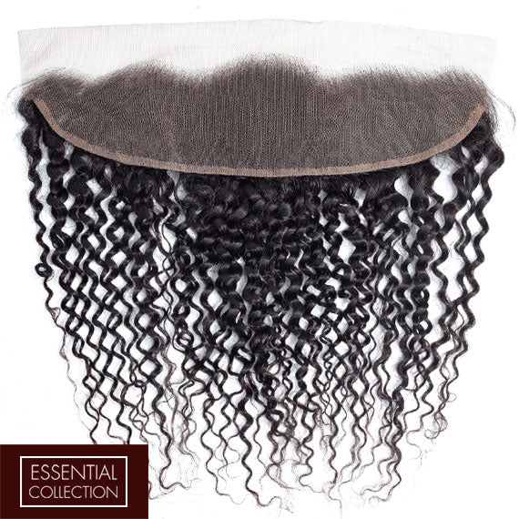 Jerry Curl Virgin Remy Human Hair Frontal 4x13 Inch Free Part / 8A Natural Black