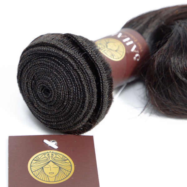 Loose Wave Virgin Human Hair Bundle with Frontal / 8A Natural Black