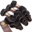 Loose Wave Virgin Human Hair Bundle with Frontal / 8A Natural Black