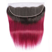 Fuchsia Queen Remy Human Hair Bundle with Frontal / Straight Dip Dye