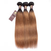 Auburn Remy Hair Bundle with Closure / Straight Dip Dye