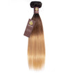 Ombre Chocolate Brown / Strawberry Blonde Remy Hair Extensions / Straight