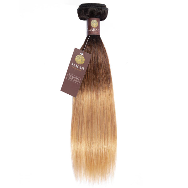 Ombre Chocolate Brown / Strawberry Blonde Remy Hair Extensions / Straight