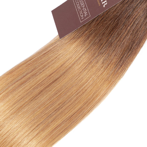 Ombre Chocolate Brown / Strawberry Blonde 3 Bundles Remy Hair Extensions / Straight