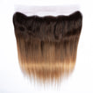 Ombre Chocolate Brown / Strawberry Blonde Remy Hair Bundle with Frontal / Straight