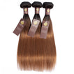 Ombre Chocolate Brown / Auburn Remy Hair Bundle with Closure / Straight