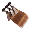 Ombre Chocolate Brown / Auburn Remy Hair Bundle with Closure / Straight