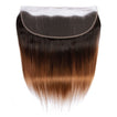 Ombre Chocolate Brown / Auburn Remy Hair Bundle with Frontal / Straight