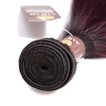 Midnight Red Remy Human Hair Bundle with Closure / Straight Dip Dye