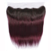 Midnight Red Remy Human Hair Bundle with Frontal / Straight Dip Dye