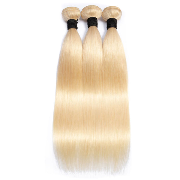 Beach Blonde 3 Bundles Human Hair Weave / Straight