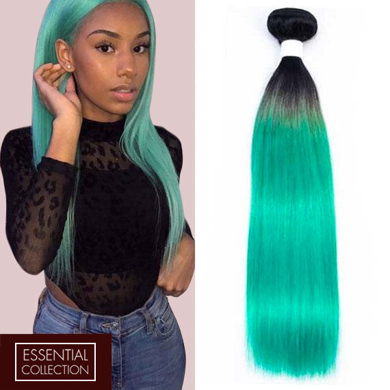 Green Hair Extensions Straight Remy | Sahar Hair