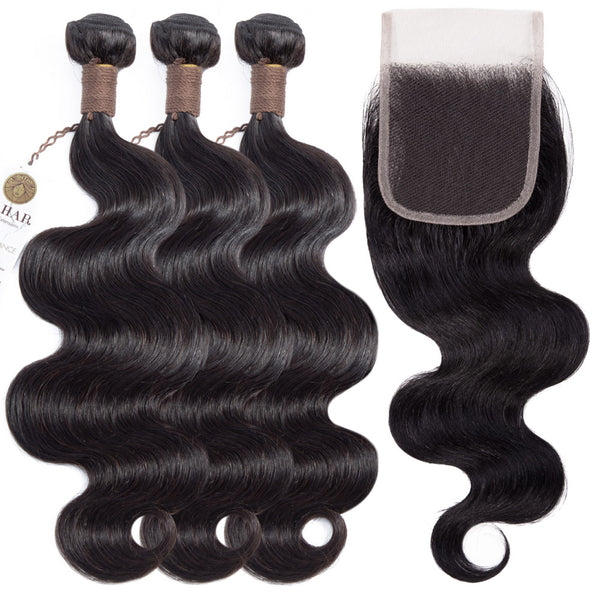PREMIUM 10A Peruvian Hair Bundle with Closure / Body Wave