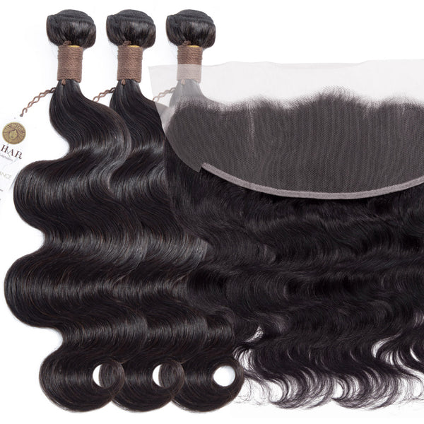 PREMIUM 10A Peruvian Hair Bundle with Frontal / Body Wave