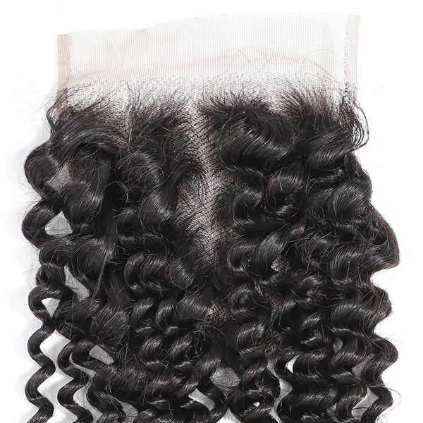 PREMIUM 10A Brazilian Virgin Remy Hair Closure 4x4 Inch Deep Curls - Free Part