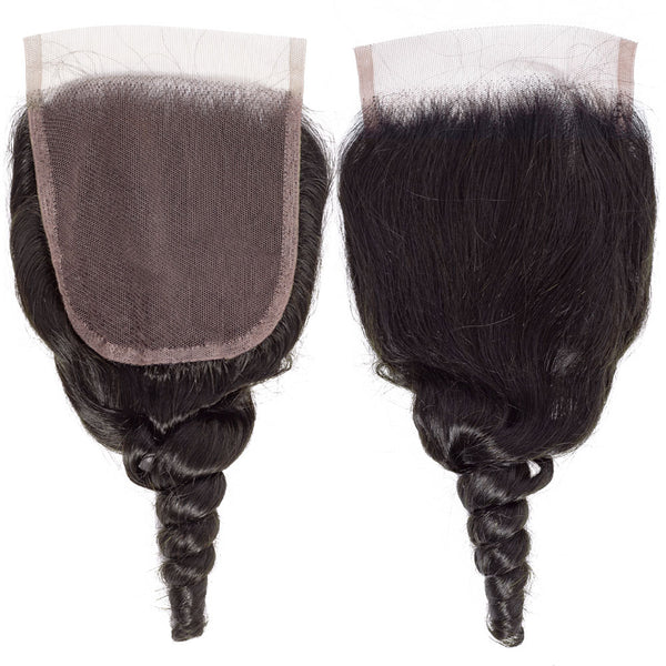 PREMIUM 10A Brazilian Virgin Remy Hair Closure 4x4 Inch Loose Wave - Free Part