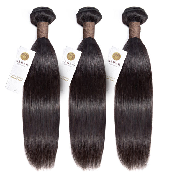 PREMIUM 10A Straight 3 Bundles Peruvian Virgin Remy Hair Extensions